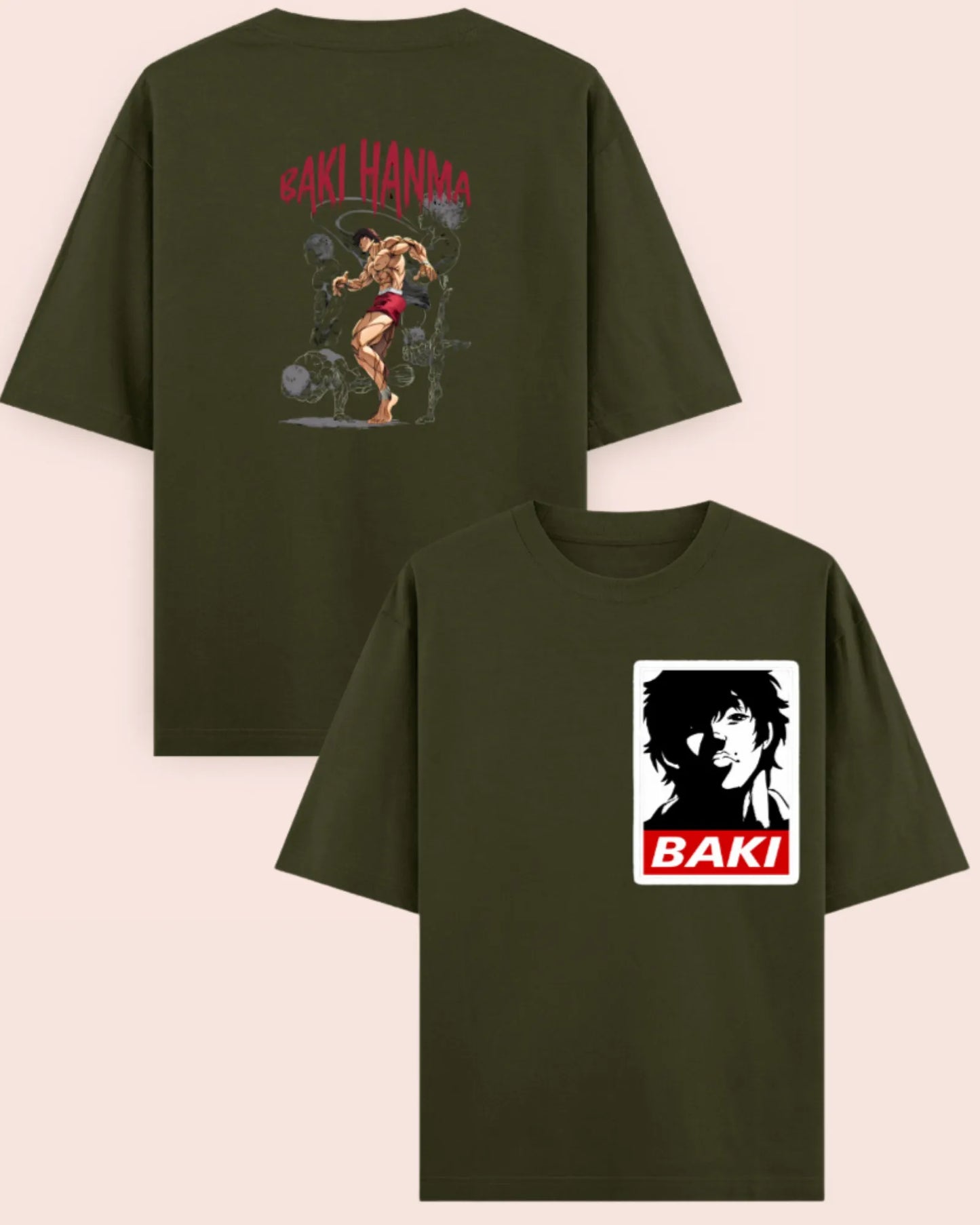 🥊 Baki Hanma Beast Mode Oversized Anime T-Shirt