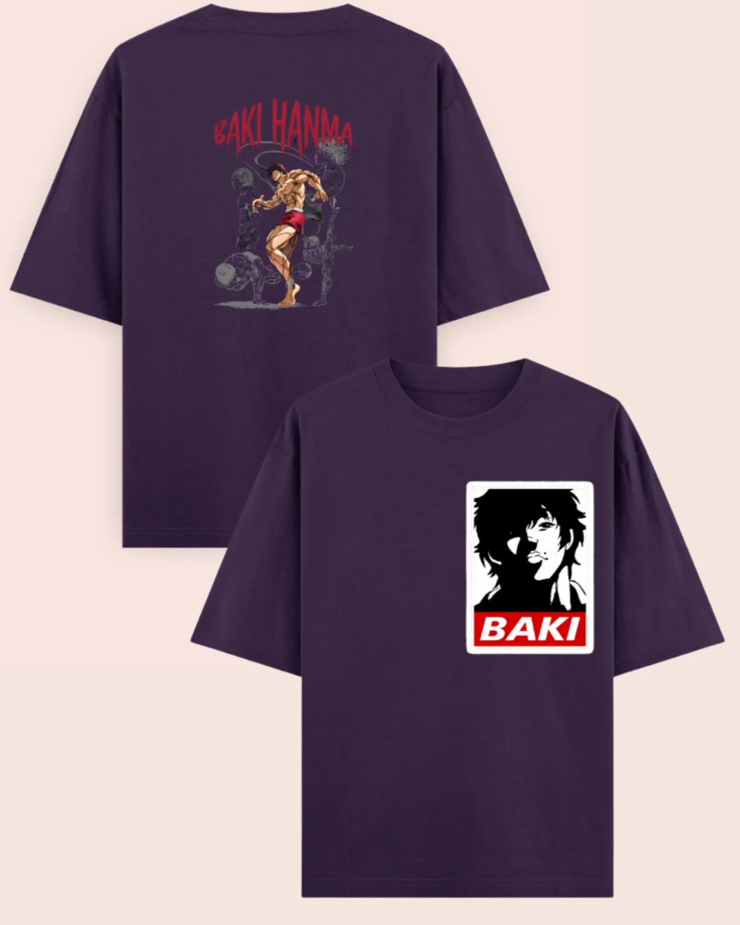 🥊 Baki Hanma Beast Mode Oversized Anime T-Shirt