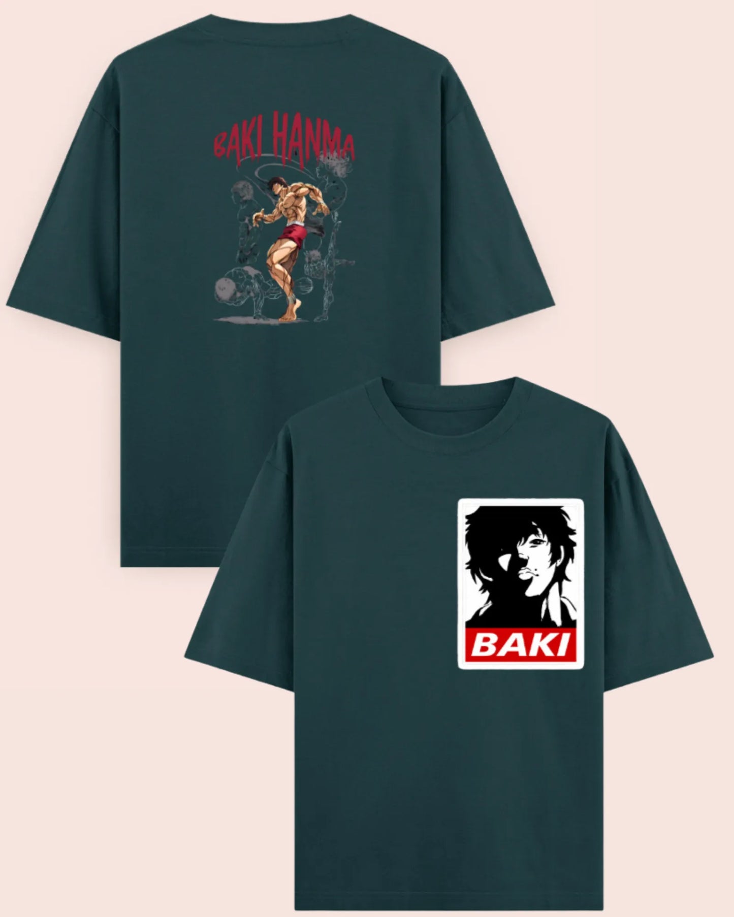 🥊 Baki Hanma Beast Mode Oversized Anime T-Shirt