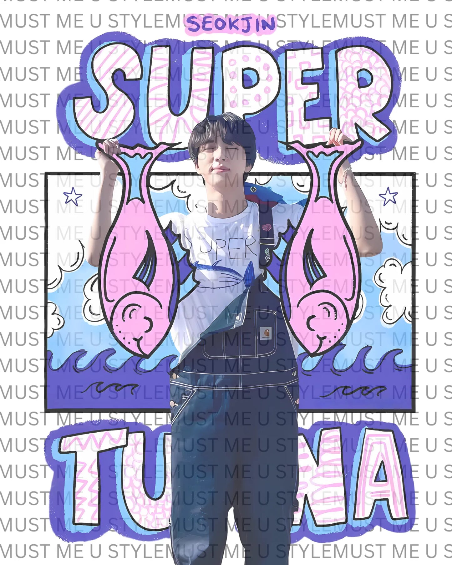 🐟 Jin “Super Tuna” | BTS Seokjin Inspired – Oversized T-Shirt
