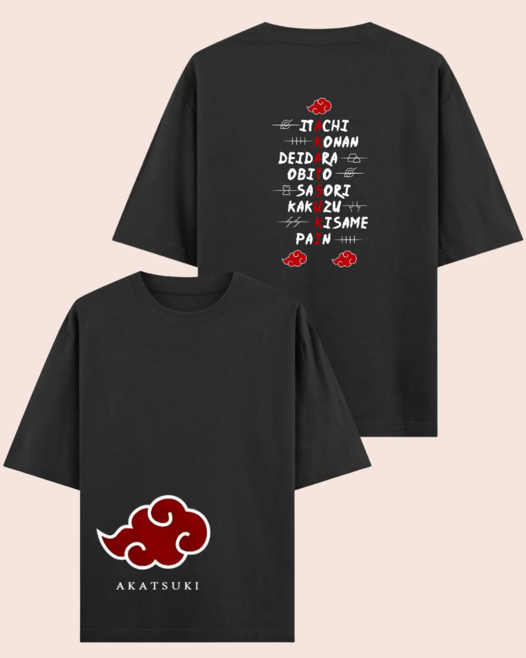 Akatsuki Rogue Ninjas Oversized Naruto T-Shirt