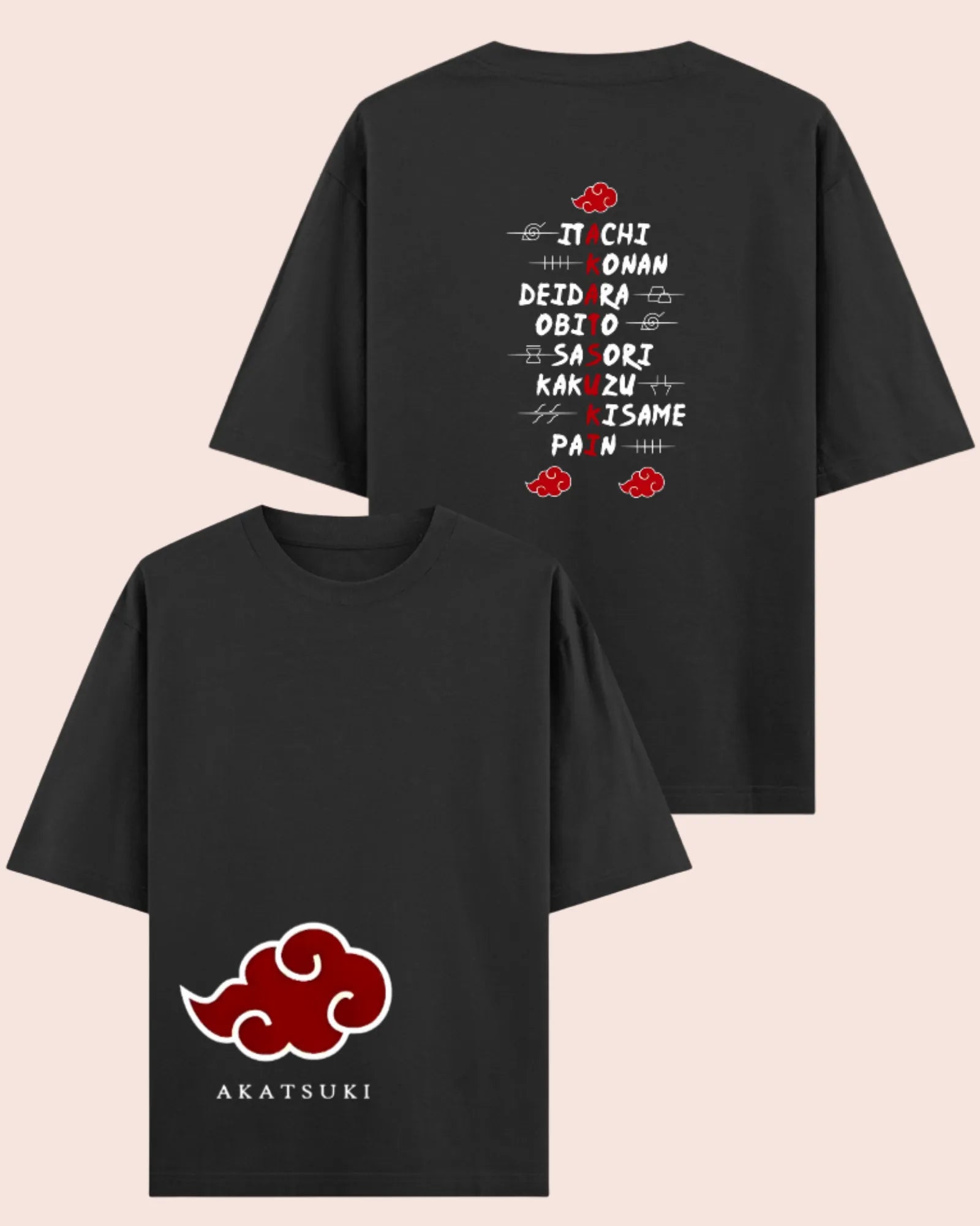 Akatsuki Rogue Ninjas Oversized Naruto T-Shirt