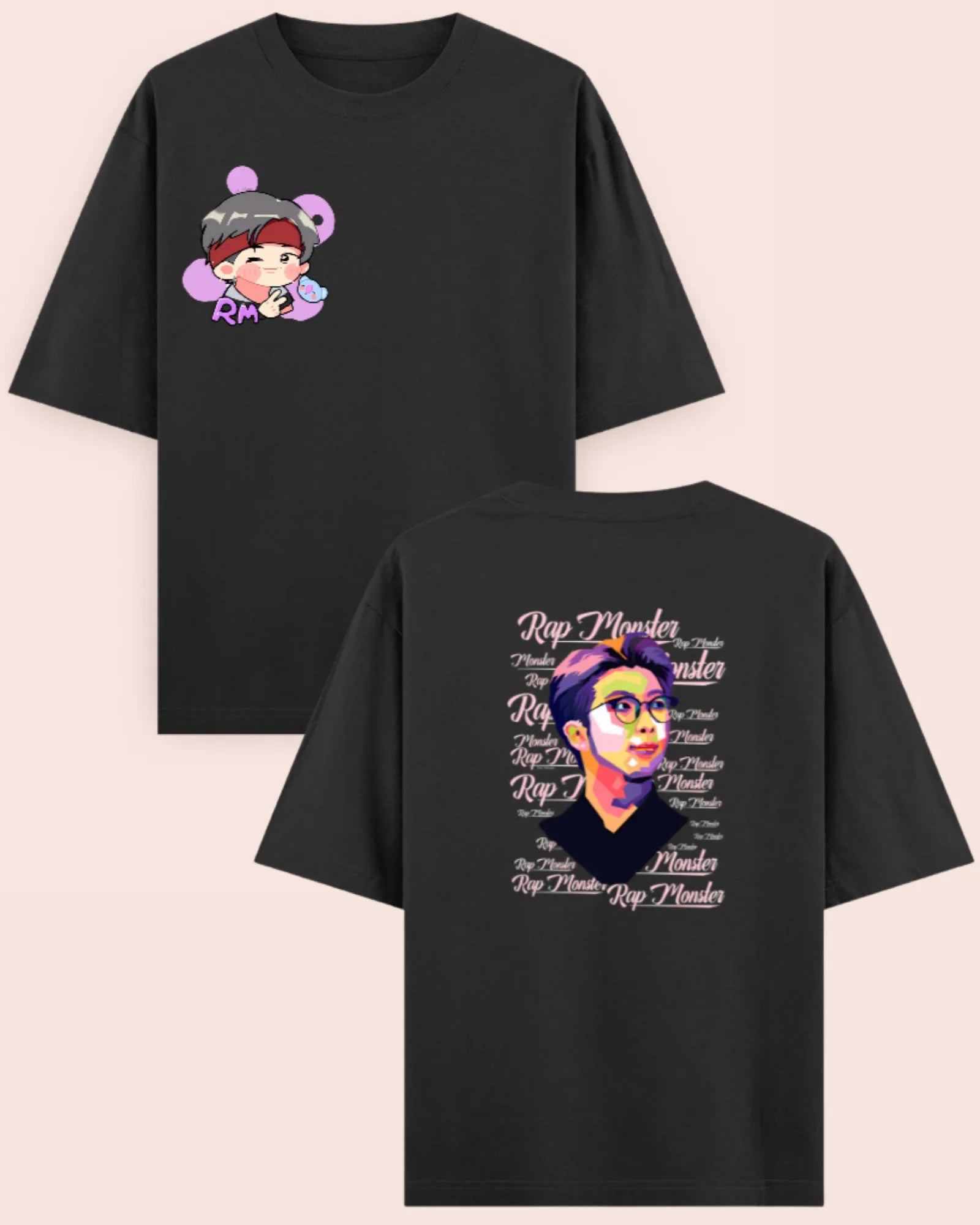 RM BTS Inspired Double-Sided | Oversized T-Shirt