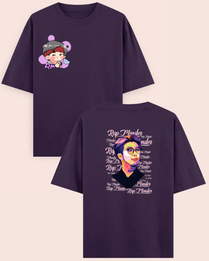 🐨 RM BTS Inspired Double-Sided | Oversized T-Shirt