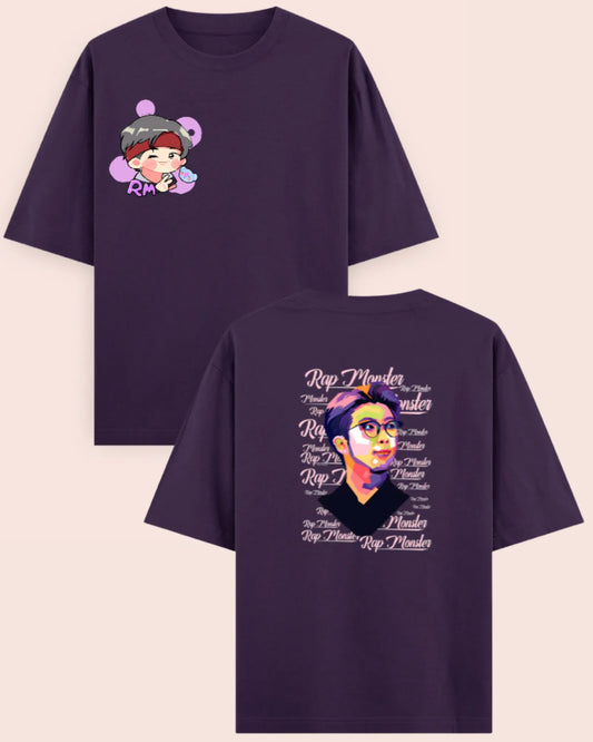 🐨 RM BTS Inspired Double-Sided | Oversized T-Shirt