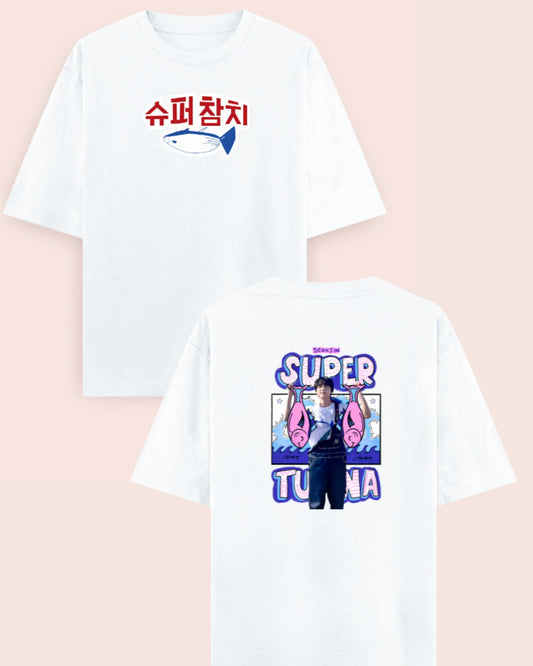🐟 Jin “Super Tuna” | BTS Seokjin Inspired – Oversized T-Shirt