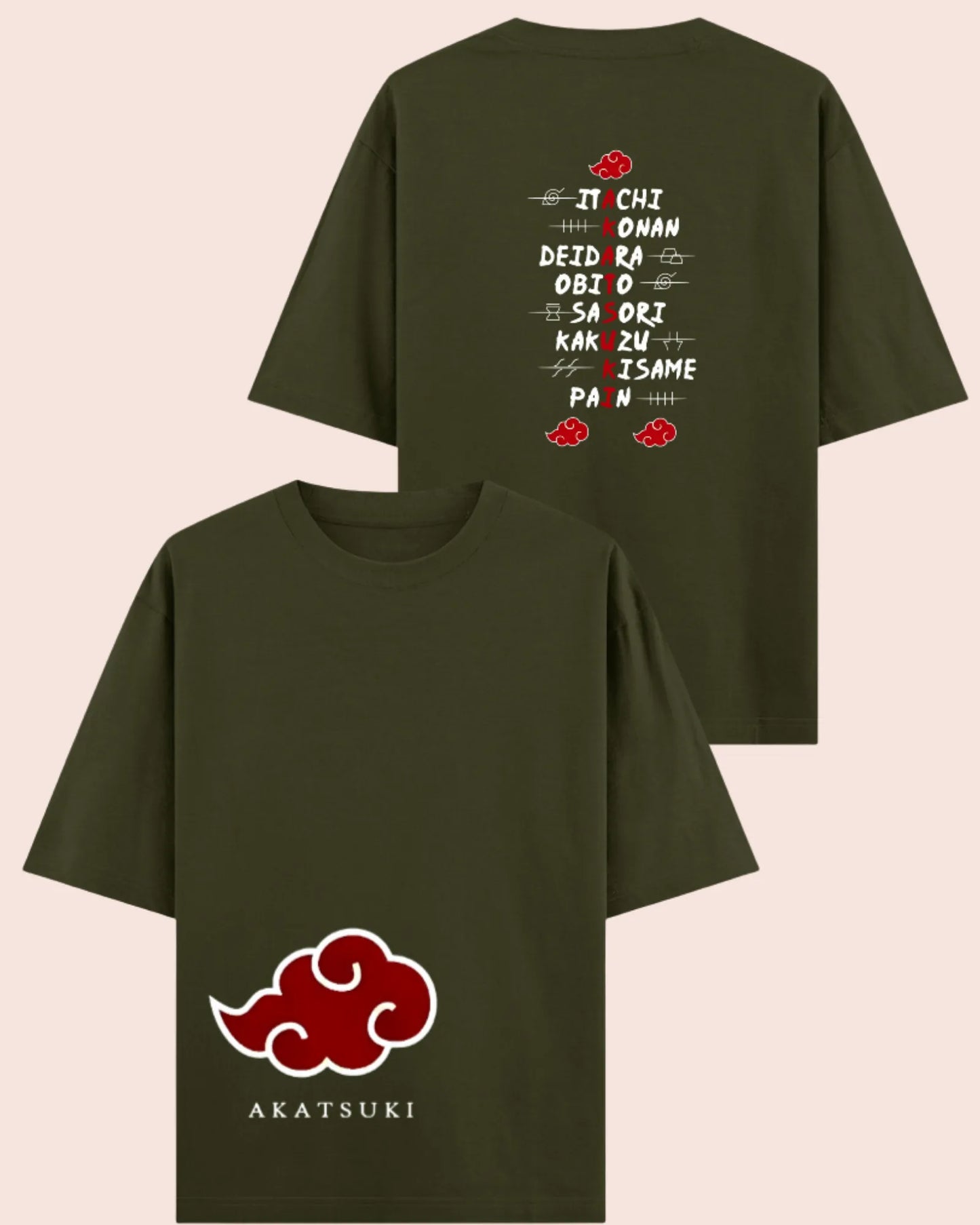 ☁︎ Akatsuki Rogue Ninjas Oversized Naruto T-Shirt