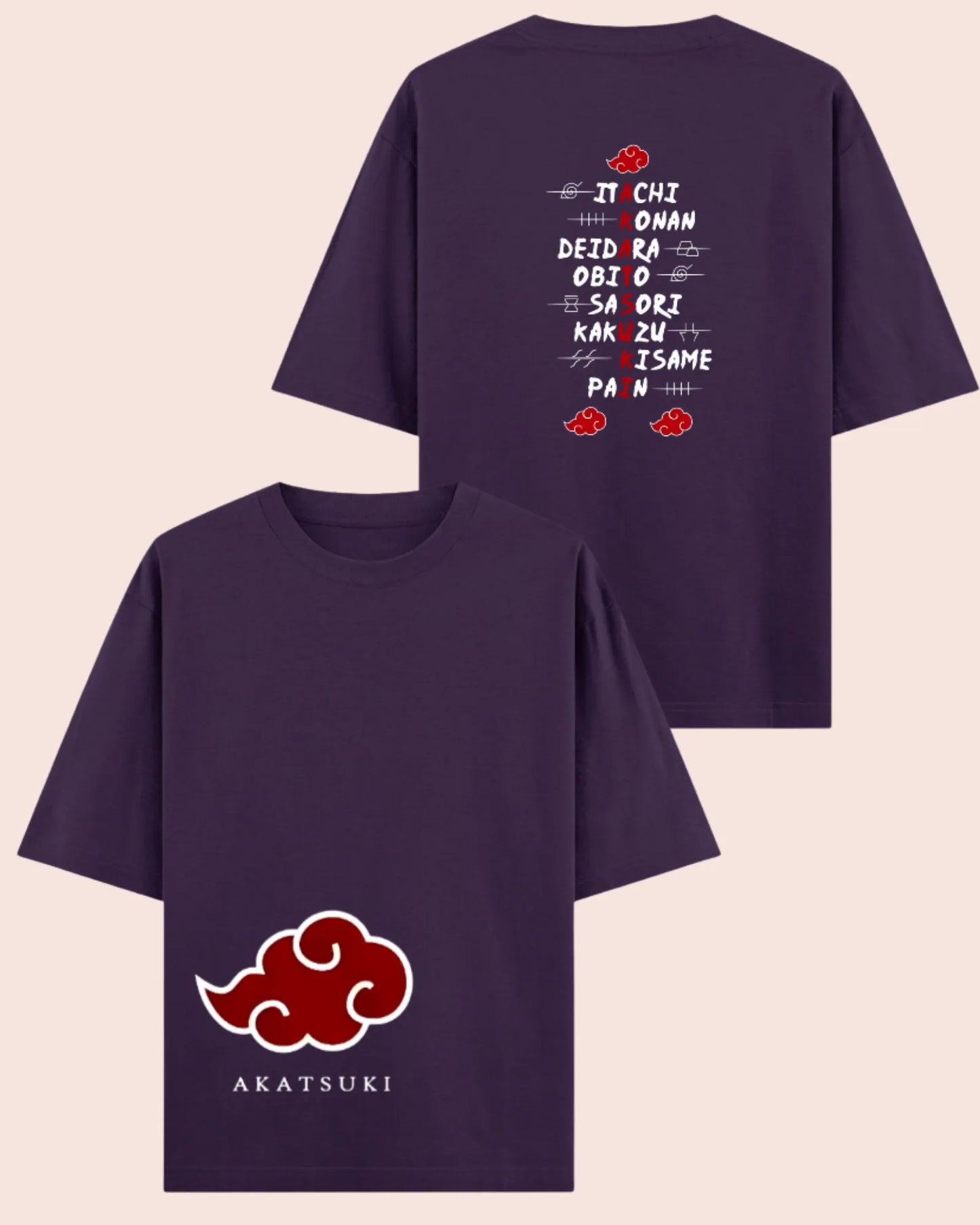 ☁︎ Akatsuki Rogue Ninjas Oversized Naruto T-Shirt