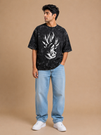 Goku Ascension Acid Washed Oversized T-Shirt
