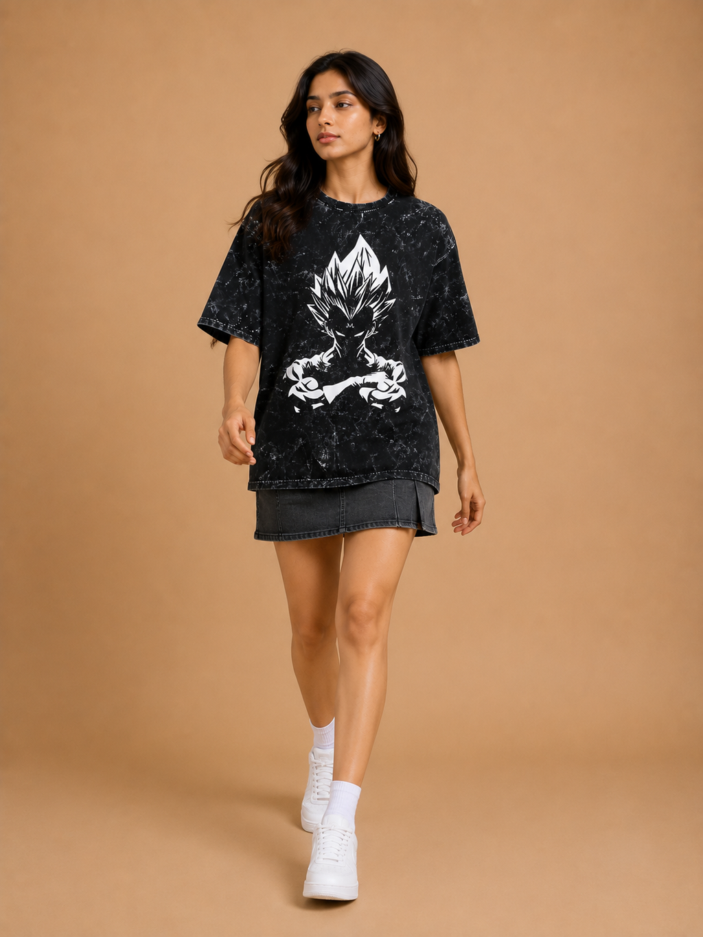 Majin Vegeta Acid Washed Oversized T-Shirt