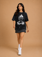 Majin Vegeta Acid Washed Oversized T-Shirt