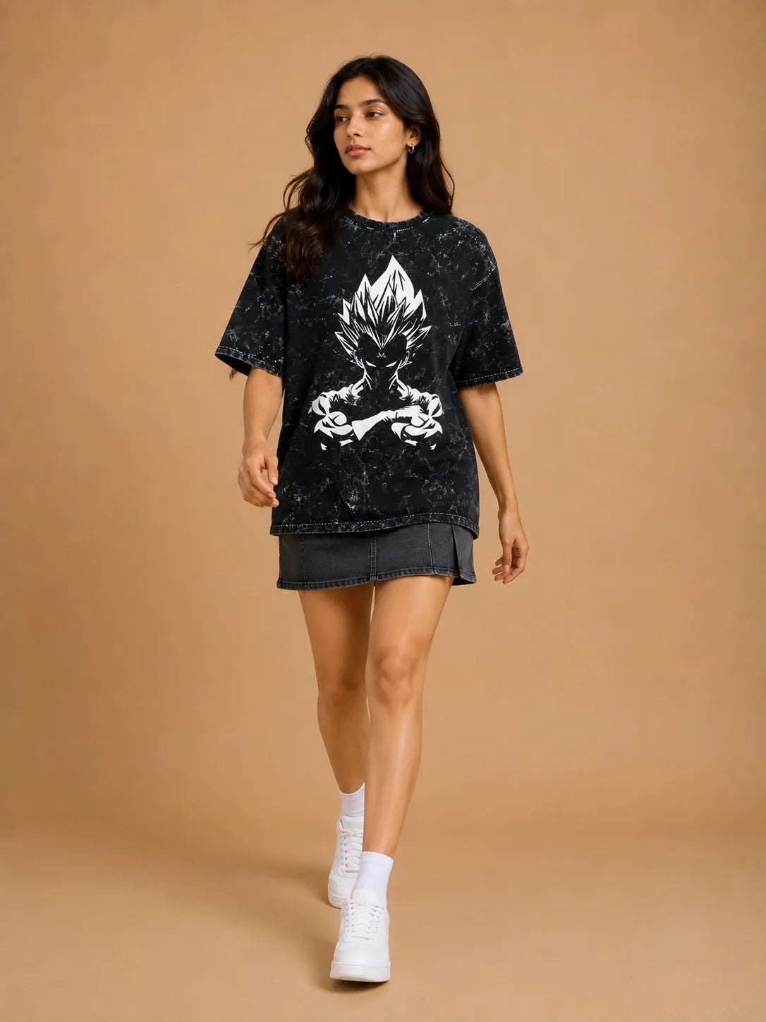 Majin Vegeta Acid Washed Oversized T-Shirt