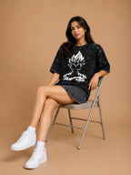 Majin Vegeta Acid Washed Oversized T-Shirt