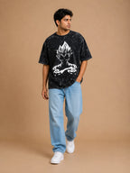 Majin Vegeta Acid Washed Oversized T-Shirt