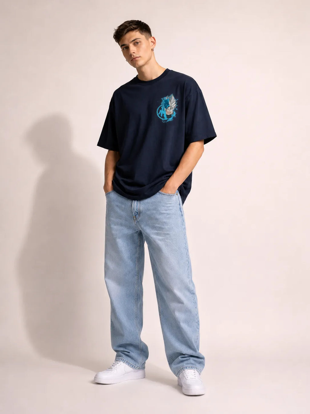 Ultra Duality – Goku Instinct x Blue Oversized T-Shirt