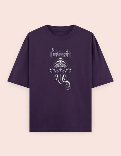 🐘 Vighnaharta Oversized T-Shirt – Lord Ganesha Divine Edition