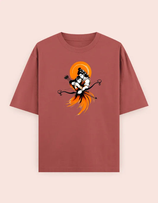 🏹 "Ram Sita Eternal Bond" Graphic Oversized Tee