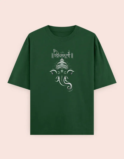 🐘 Vighnaharta Oversized T-Shirt – Lord Ganesha Divine Edition