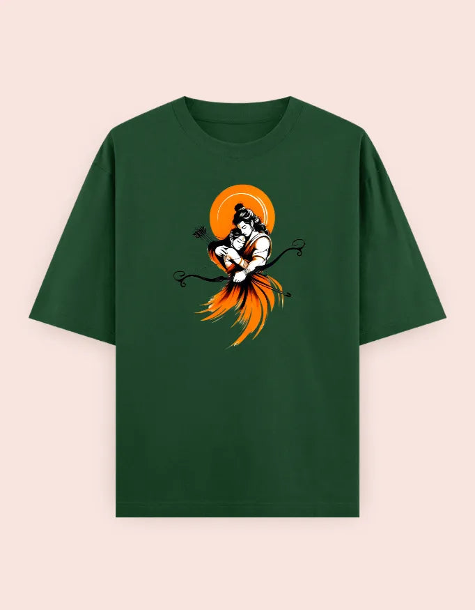 🏹 "Ram Sita Eternal Bond" Graphic Oversized Tee