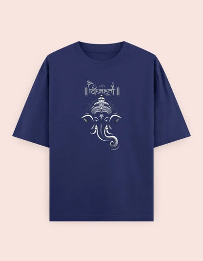 🐘 Vighnaharta Oversized T-Shirt – Lord Ganesha Divine Edition