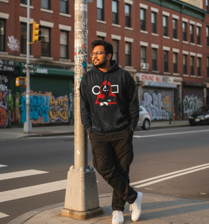 Squid Games Hoodie - Unisex Acid Washed Hoodie