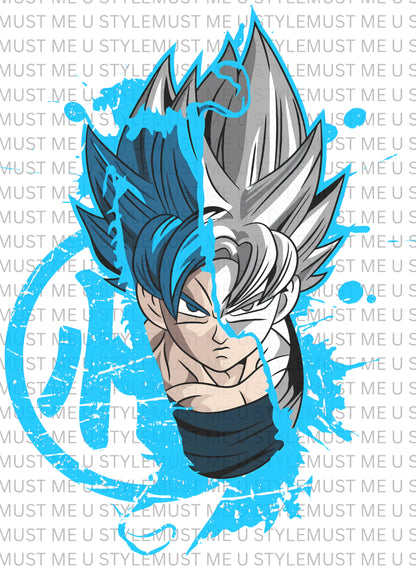 ⚡ Ultra Duality – Goku Instinct x Blue Oversized T-Shirt
