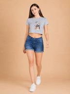 Kawaii Cat – Women's Crop Top T-Shirt