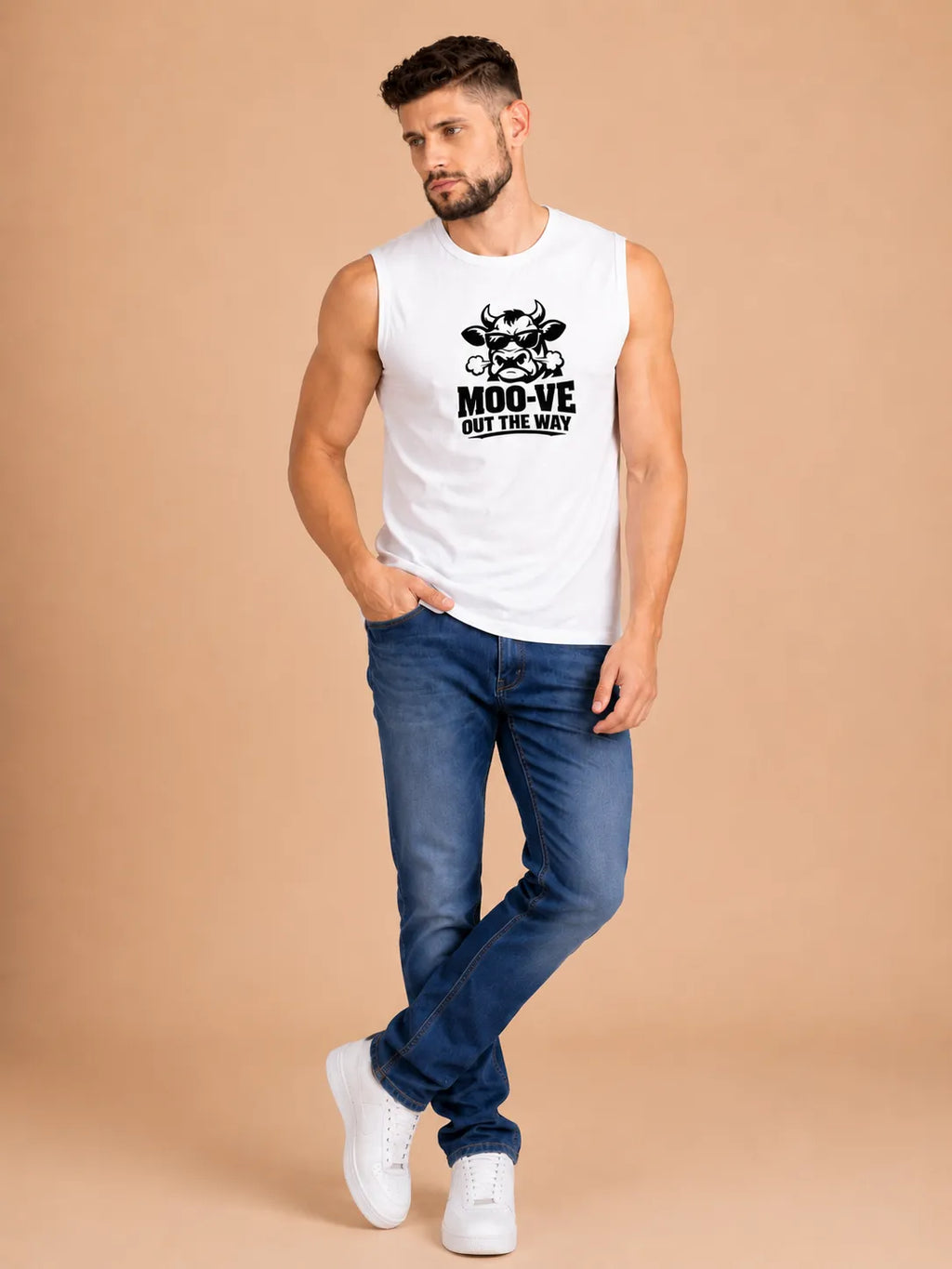 Moo-ve Out The Way – Men's Sleeveless T-Shirt