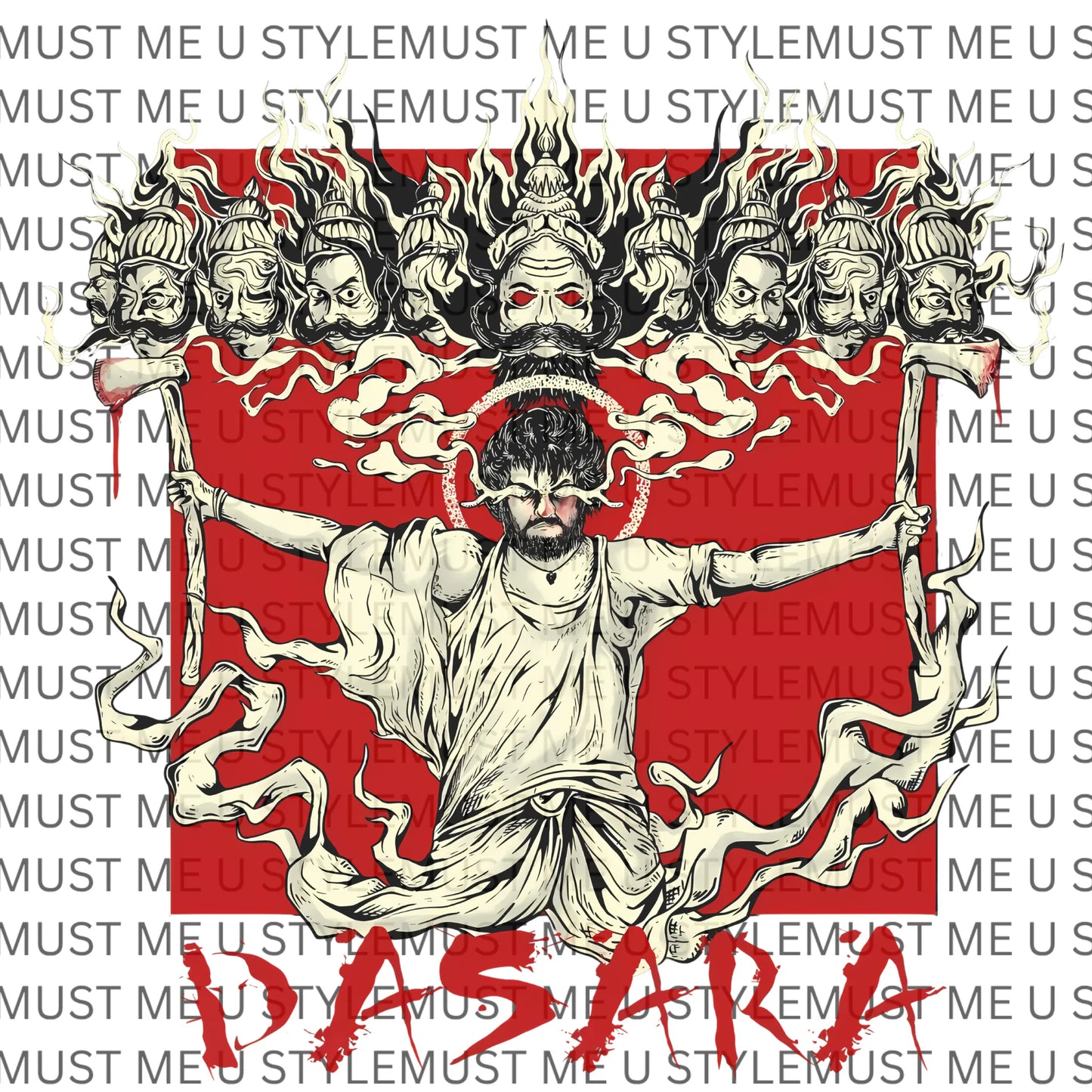 👑 "DASARA: Rise Over Rage" – Oversized T-ShirtUnisex Oversized Classic T-Shirt