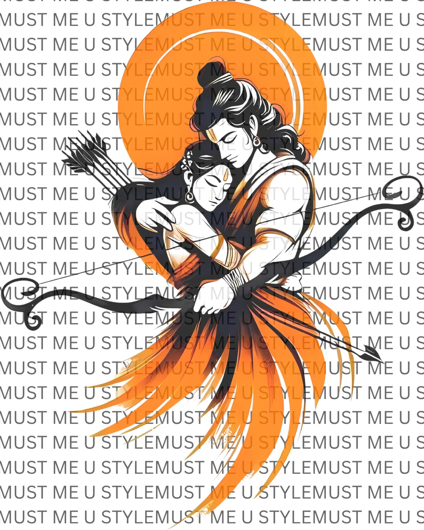 🏹 "Ram Sita Eternal Bond" Graphic Oversized Tee