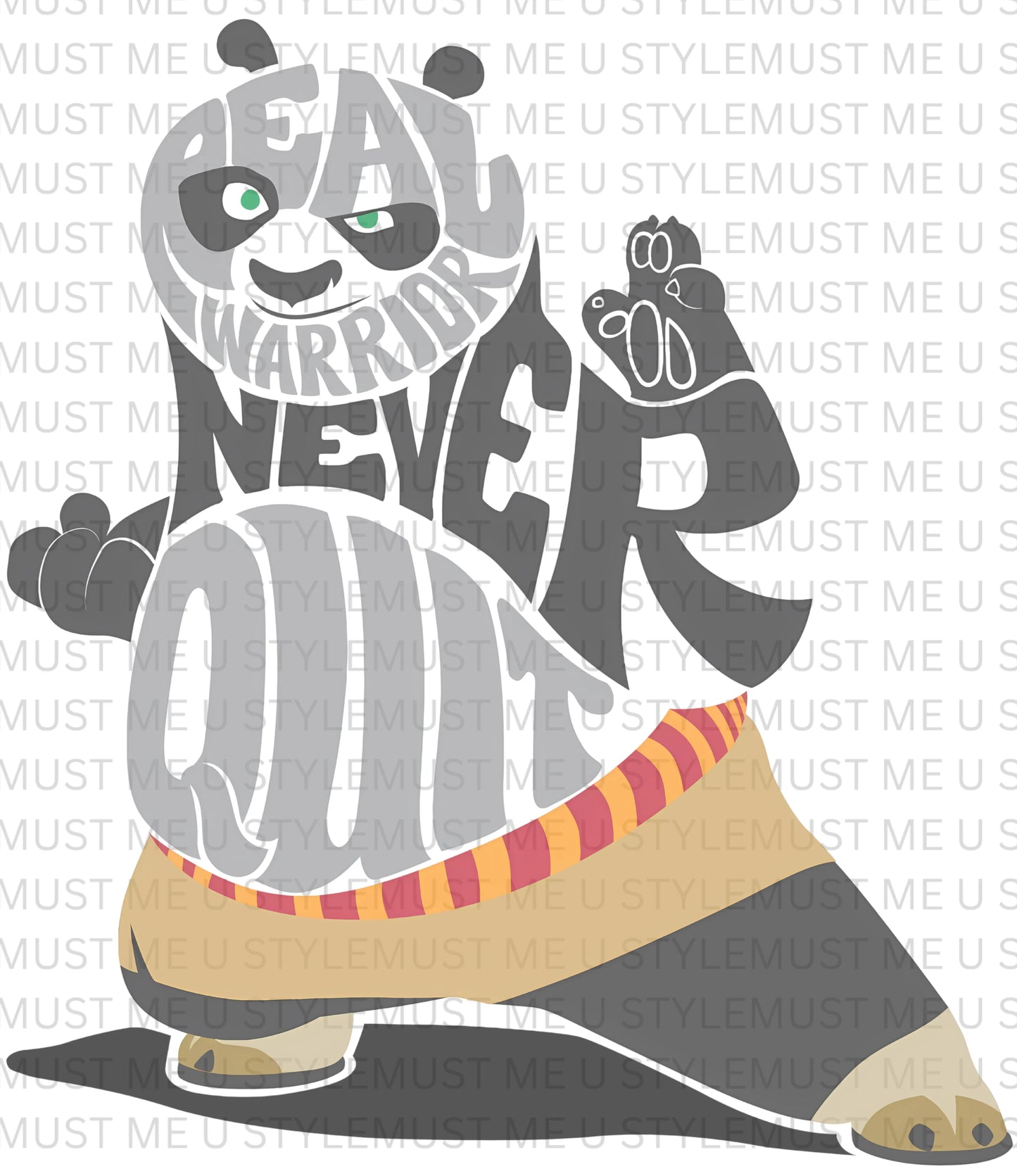 🥋 Real Warriors Never Quit – Kung Fu Panda Oversized T-Shirt