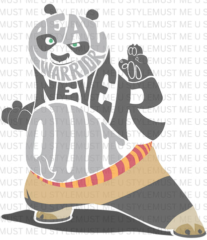 🥋 Real Warriors Never Quit – Kung Fu Panda Oversized T-Shirt