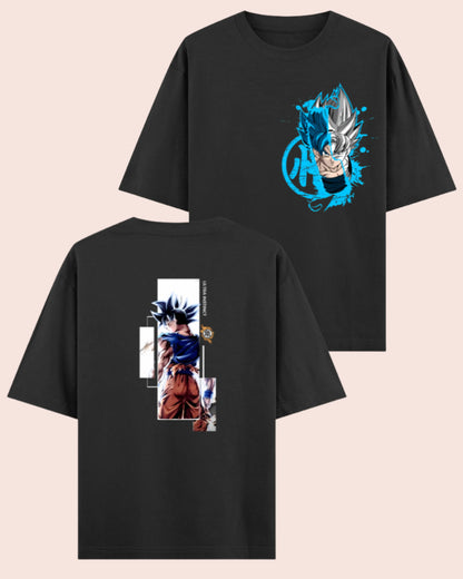 ⚡ Ultra Duality – Goku Instinct x Blue Oversized T-Shirt