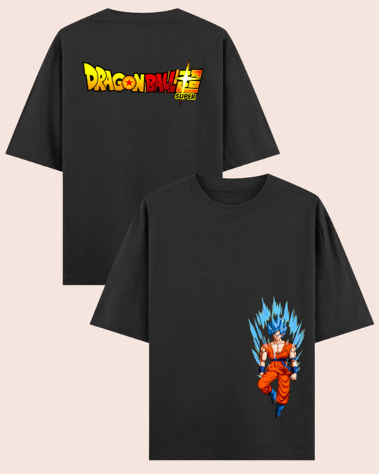 💥 Super Saiyan Blue Surge – Dragon Ball Oversized T-Shirt