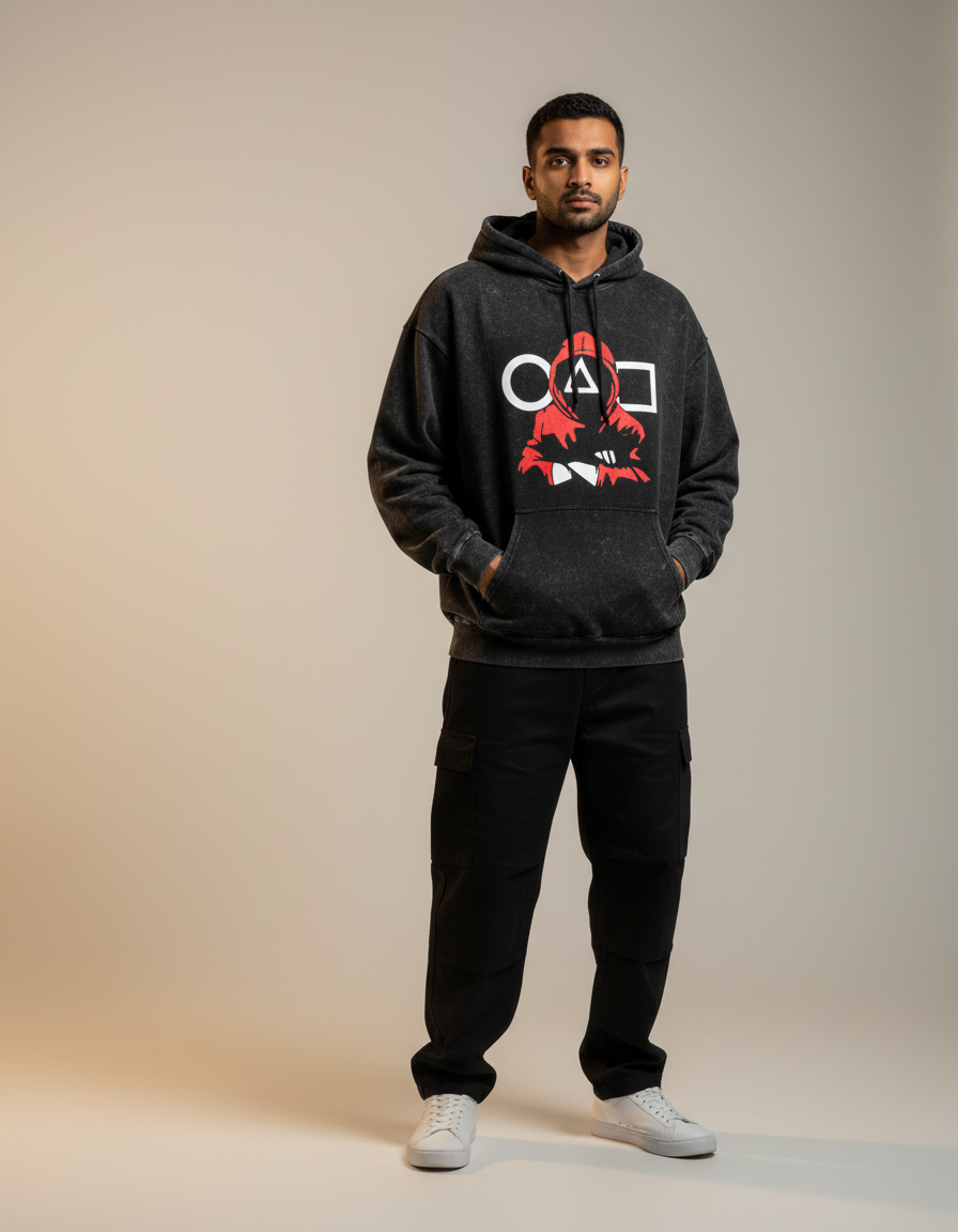 Squid Games Hoodie - Unisex Acid Washed Hoodie