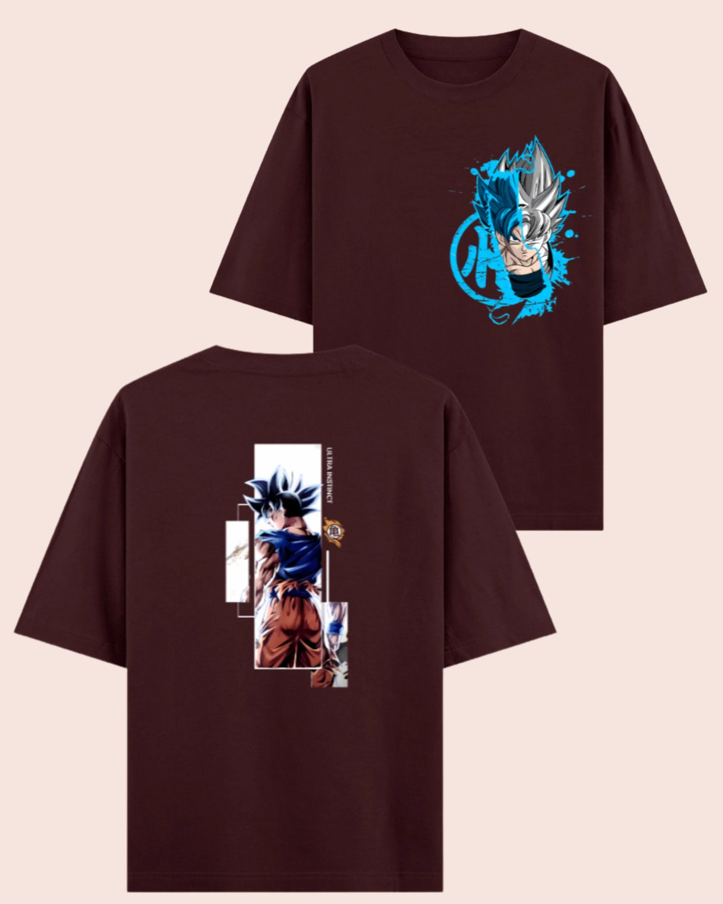 ⚡ Ultra Duality – Goku Instinct x Blue Oversized T-Shirt