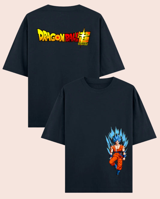 💥 Super Saiyan Blue Surge – Dragon Ball Oversized T-Shirt