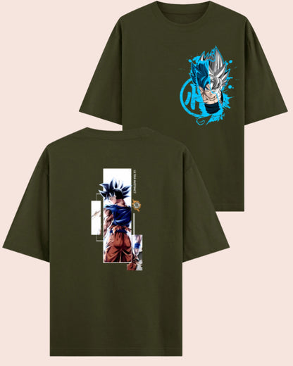 ⚡ Ultra Duality – Goku Instinct x Blue Oversized T-Shirt