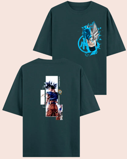 ⚡ Ultra Duality – Goku Instinct x Blue Oversized T-Shirt