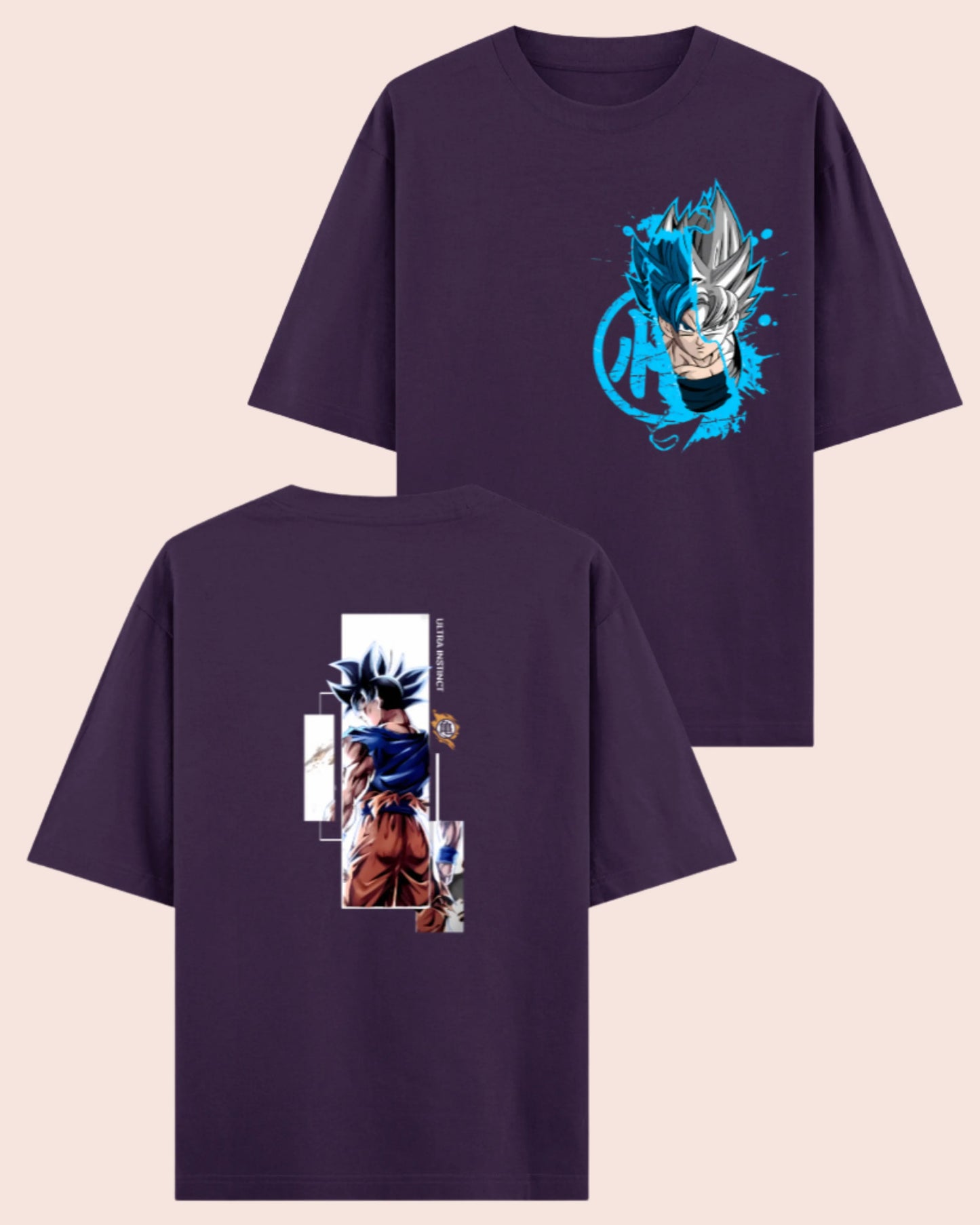 ⚡ Ultra Duality – Goku Instinct x Blue Oversized T-Shirt