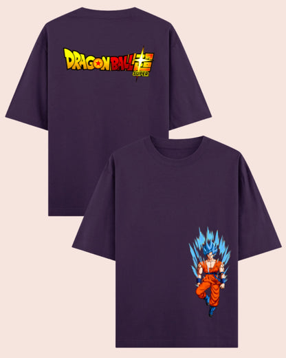 💥 Super Saiyan Blue Surge – Dragon Ball Oversized T-Shirt