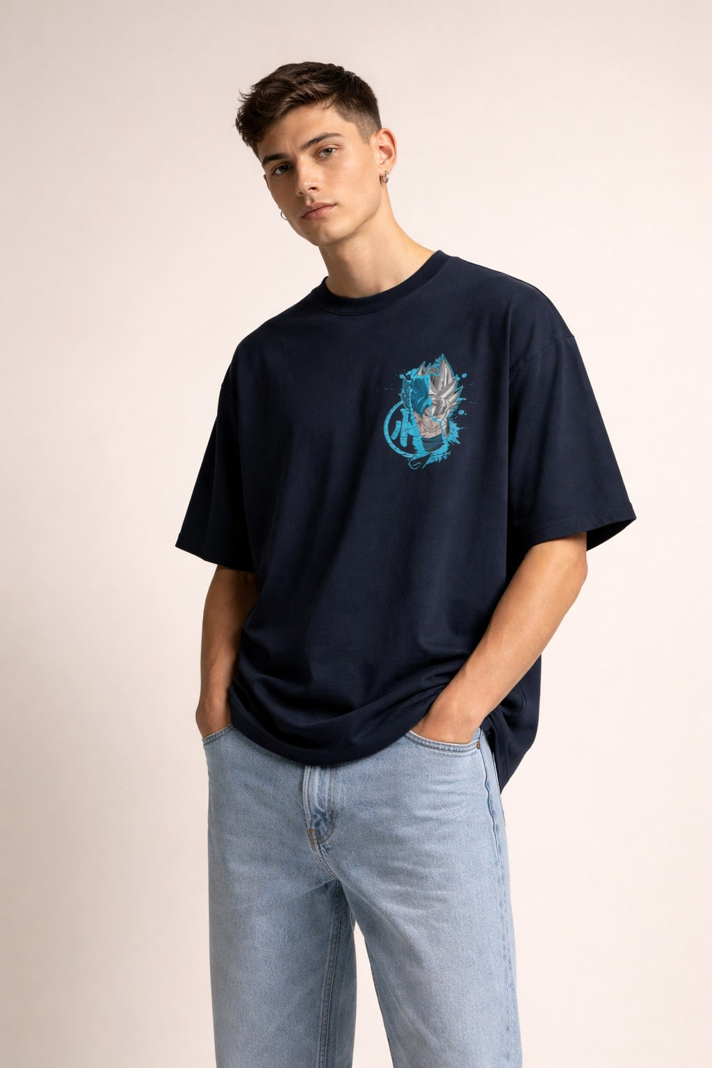 Ultra Duality – Goku Instinct x Blue Oversized T-Shirt